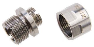 Silencer Adapter 11mm. CW to 14mm. CCW Silver - Chrome Adattatore Silenziatore - Tracer by COWCOW